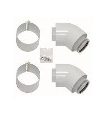 VAILLANT Set de 2 coudes 45° Ø 80/125 – Alu/PP pour chaudière condensation